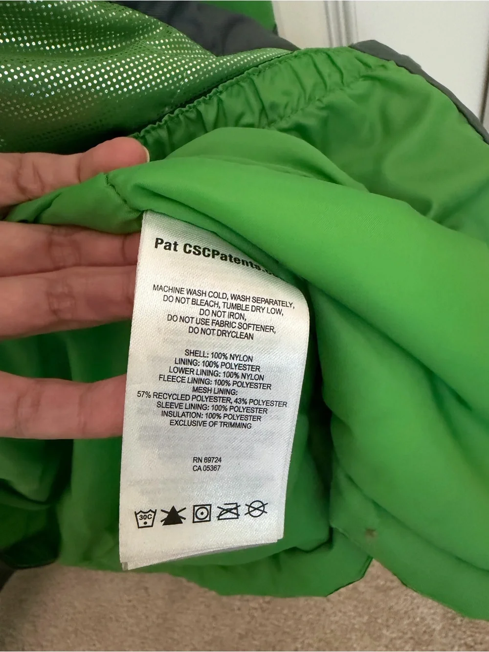 Columbia Omni-Heat Green and Gray Fleece-Lined Jacket